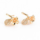 Brass Micro Pave Clear Cubic Zirconia Earring Findings(KK-S356-255-NF)-1