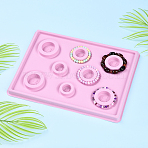 8 Sizes Plastic Rectangle Bracelet Design Board, Flocking, 13.70x10.24x0.63 inch, Pink, 34.8x26x1.6cm.(TOOL-D052-02)