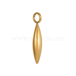 304 Stainless Steel Pendants, Horse Eye Charms, Ion Plating(IP), Real 14K Gold Plated, 23x5mm(STAS-OY006-15G)