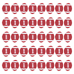160Pcs Handmade Polymer Clay Beads, Sports Goods, Rugby Pattern, Indian Red, 11.5x7x4mm, Hole: 1.8mm(CLAY-SC0001-60)