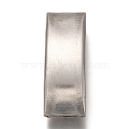 304 Stainless Steel Slide Charms, Curved Tube, Stainless Steel Color, 35x14x3.5mm, Hole: 13x2.5mm(STAS-Z025-12P)
