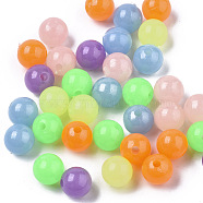 Luminous Acrylic Beads, Glow in the Dark, Round, Mixed Color, 8mm, Hole: 1.8mm, about 1850pcs/500g(MACR-N008-25)