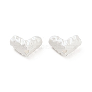 Matte Alloy Beads, Heart, Matte Silver Color, 7x12x6.5mm, Hole: 1.4mm(PALLOY-R145-03MS)