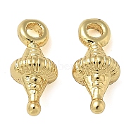 Rack Plating Brass Pendants, Long-Lasting Plated, Lead Free & Cadmium Free, Cone Charms, Real 18K Gold Plated, 8x3.5mm, Hole: 1mm(X-KK-K392-04G)