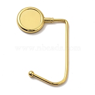 Zinc Alloy Bag Hangers, Purse Hooks, with Thick Right Angled Hook, Round, Golden, 10~11.4x7.2x3.85x0.4~0.7cm, Tray: 3cm(BAGH-O001-04G)