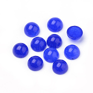 Natural White Jade Cabochons, Dyed, Half Round/Dome, Royal Blue, 6x3~4mm(G-R416-6mm-03)