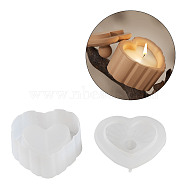 Heart DIY Candle Cup Silicone Molds, Storage Box Molds, Resin Plaster Cement Casting Molds, Clear, 7.2x8.2x4.1cm, Inner Diameter: 4cm(DIY-Q037-11A)