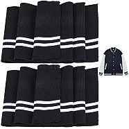 Polyester Elastic Ribbing Fabric for Cuffs, Waistbands Neckline Collar Trim, Black, 950x140x1.5mm(DIY-WH0028-96B)