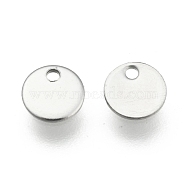 304 Stainless Steel Charms, Blank Stamping Tag, Flat Round, Stainless Steel Color, 6x0.5mm, Hole: 1mm(STAS-M211-22)