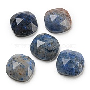 Natural Sodalite Cabochons, Faceted Square, 8x8x4mm(G-M431-01K)