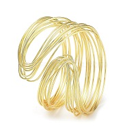Rack Plating Brass Cuff Bangles for Women, Lead Free & Cadmium Free, Real 18K Gold Plated, 1-3/8~2 inch(3.4~5cm), Inner Diameter: 2 inch(5cm)(BJEW-D032-04G)