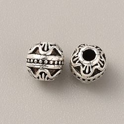 Tibetan Style Alloy Bead, Rondelle, Antique Silver, 5.5x6mm, Hole: 1.8mm, , 100pcs/bag(FIND-WH0034-46AS-05)