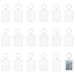 Elite Acrylic Keychain, with Iron Split Key Rings, Octagon, Clear, 9.1cm, 30 sets/bag(KEYC-PH0002-02)