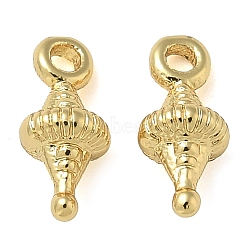 Rack Plating Brass Pendants, Long-Lasting Plated, Lead Free & Cadmium Free, Cone Charms, Real 18K Gold Plated, 8x3.5mm, Hole: 1mm(X-KK-K392-04G)