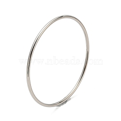 304 Stainless Steel Simple Plain Bangle for Women, Stainless Steel Color, 0.2cm, Inner Diameter: 2-1/8 inch(5.5cm)(BJEW-F461-01C-P)
