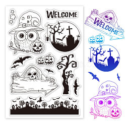 PVC Plastic Stamps, for DIY Scrapbooking, Photo Album Decorative, Cards Making, Stamp Sheets, Halloween Themed Pattern, 16x11x0.3cm(DIY-WH0167-56-202)