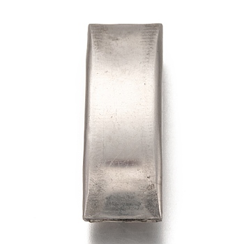 304 Stainless Steel Slide Charms, Curved Tube, Stainless Steel Color, 35x14x3.5mm, Hole: 13x2.5mm