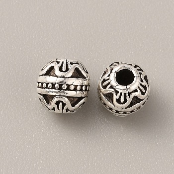 Tibetan Style Alloy Bead, Rondelle, Antique Silver, 5.5x6mm, Hole: 1.8mm, , 100pcs/bag