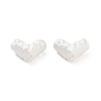 Matte Alloy Beads, Heart, Matte Silver Color, 7x12x6.5mm, Hole: 1.4mm