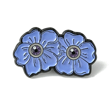 Alloy Brooches, Enamel Pins, for Backpack Cloth, Flower, 18.5x31x1.5mm