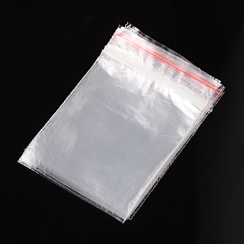 Plastic Zip Lock Bags, Resealable Packaging Bags, Top Seal, Self Seal Bag, Rectangle, Clear, 10x7cm, Unilateral Thickness: 0.9 Mil(0.023mm)