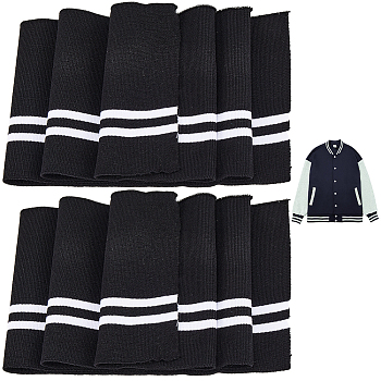 Polyester Elastic Ribbing Fabric for Cuffs, Waistbands Neckline Collar Trim, Black, 950x140x1.5mm