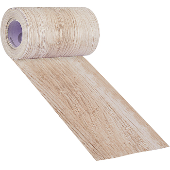 Self-Adhesive PVC Woodgrained Paper, Wall Stickers, for Shelf Liner Dresser Drawer Locker, Seashell Color, 100x0.3mm