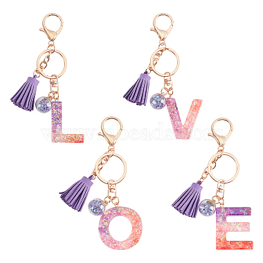 Lilac Mixed Shapes Resin Keychain