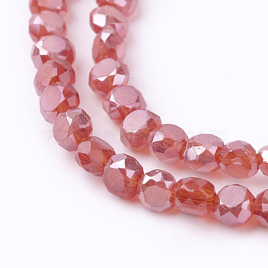 Faceted Flat Round AB Color Plated Frosted Crystal Glass Beads Strands(EGLA-F014-B)-3