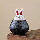 Rabbit Shape Flambed Glazed Porcelain Storage Containers(G-PW0007-064B)-1
