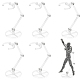 Clear Plastic Model Assembled Action Figure Display Holders(ODIS-WH0030-72C)-1