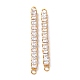 Brass Clear Square Cubic Zirconia Links Connectors(ZIRC-G170-22G)-1