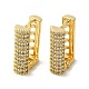 Rectangle Shape Rack Plating Brass Micro Pave Cubic Zirconia Hoop Earrings(KK-E084-40G)-1