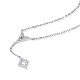 TINYSAND Rhombus Design 925 Sterling Silver Cubic Zirconia Pendant Necklaces(TS-N323-S)-3