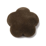 Flocking Opaque Resin Cabochons, Coconut Brown, Flower, 21x21x8.5~9mm(RESI-K033-07C)