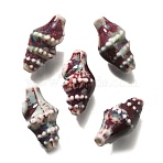 Handmade Porcelain Beads, Conch, Dark Red, 20x10.5x10mm, Hole: 1.8mm(PORC-H013-03-01)