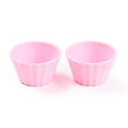 Mini Plastic Simulated Egg Tart Cup, Miniature Landscape Kitchen Model Dollhouse Accessories Decorations, Pink, 37x21mm(DJEW-C005-02C)