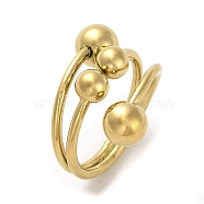 Round Ball 304 Stainless Steel Cuff Ring, Golden, Inner Diameter: 20.4mm(RJEW-C036-03D-G)