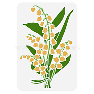 Plastic Drawing Painting Stencils Templates, for Painting on Scrapbook Fabric Tiles Floor Furniture Wood, Rectangle, May Lily of the Valley, 29.7x21cm(DIY-WH0396-668)