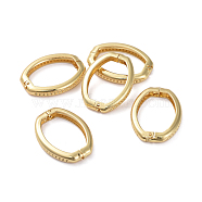 Rhinestone Setting, Brass Shortener Clasps, Twister Clasps, Long-Lasting Plated, Oval Ring, Real 18K Gold Plated, 26.5x19.5x4mm(ZIRC-G160-06G)