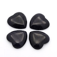 Synthetic Blue Goldstone Cabochons, Heart, 29~30x29~30x6~8mm(G-P021-06)