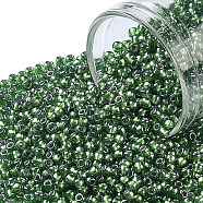 TOHO Round Seed Beads, Japanese Seed Beads, (1006) Silver Lined Light Emerald Luster , 11/0, 2.2mm, Hole: 0.8mm, about 5555pcs/50g(SEED-XTR11-1006)