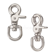 Elite 2Pcs 316 Surgical Stainless Steel Swivel Snap Hook Clasps, Platinum, 67x35x13mm, Hole: 18x13mm(FIND-PH0018-32)