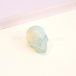 Opalite Skull Figurine Display Decorations, Energy Stone Ornaments, 40x25x27mm(G-PW0007-061C)