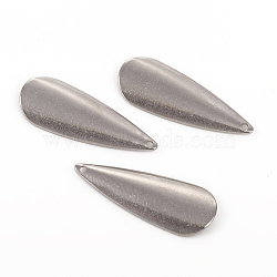 Tarnish Resistant 304 Stainless Steel Pendants, Laser Cut, Teardrop, Stainless Steel Color, 29x11.5x0.5mm, Hole: 1.2mm(STAS-G224-02P)