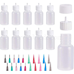 Plastic Glue Liquid Container, Bottle Dispenser and Plastic Fluid Precision Blunt Needle Dispense Tips, Mixed Color, 3.1x6.85cm(TOOL-BC0008-16)