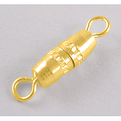 Brass Screw Clasps, Golden, 16x3.5mm, Hole: 2mm(KK68-G)