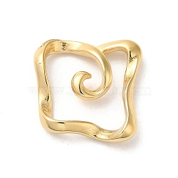 304 Stainless Steel Linking Rings, Square Link, Real 14K Gold Plated, 15x15x3.5mm(STAS-L022-283G)