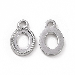 304 Stainless Steel Charms, Oval Charm, Stainless Steel Color, 13x8.5x1.5mm, Hole: 1.9mm(STAS-C003-10P)