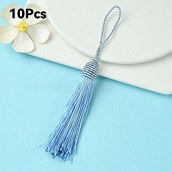 Polyester Tassel Big Pendant Decorations, Light Sky Blue, 145~175x10.5~12mm(FIND-YW0004-59A)